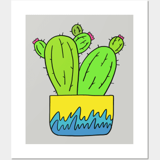 Cute Cactus Design #2: Grown Apart Flower Cacti Posters and Art